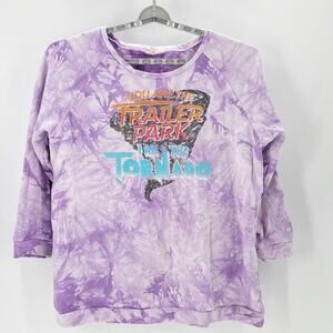 Cheeky YOU ARE THE TRAILER PARK I AM THE TORNADO PURPLE TIE DYE SWEATSHIRT